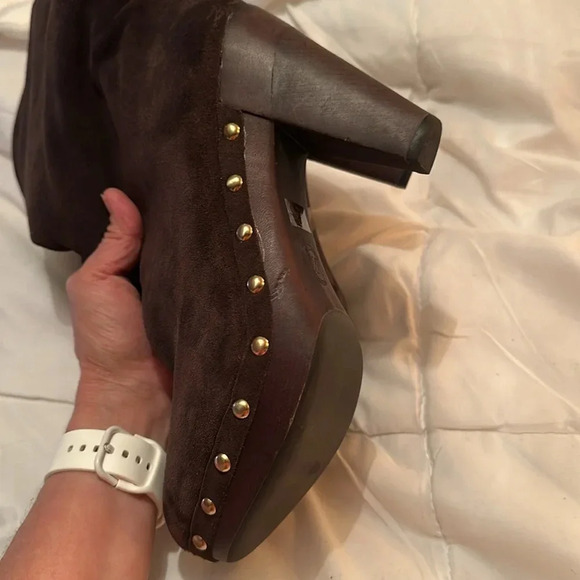 MICHAEL KORS WOMENS HIGH HEELS BOOTS BROWN 7/5 - Picture 4 of 7